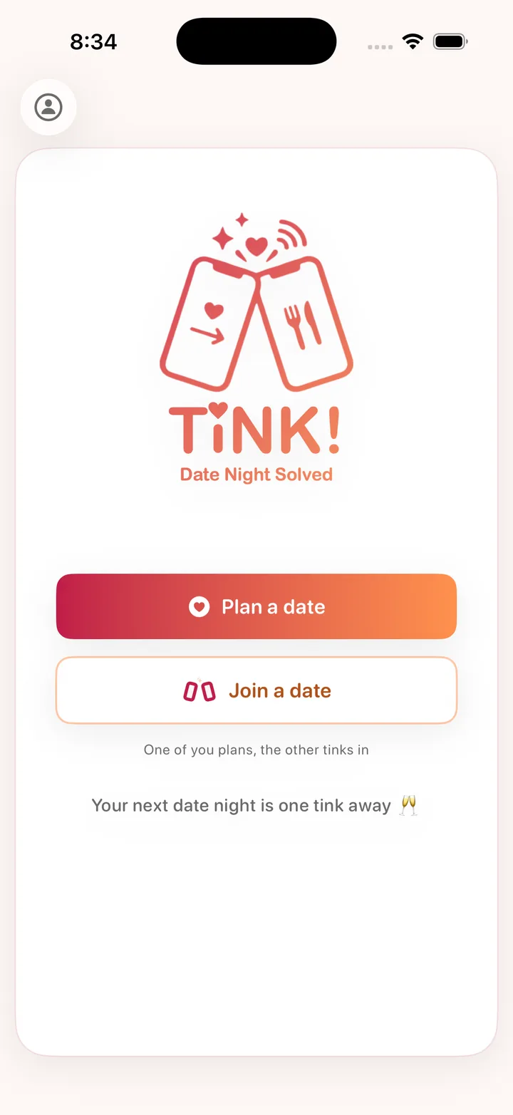 Tink home screen